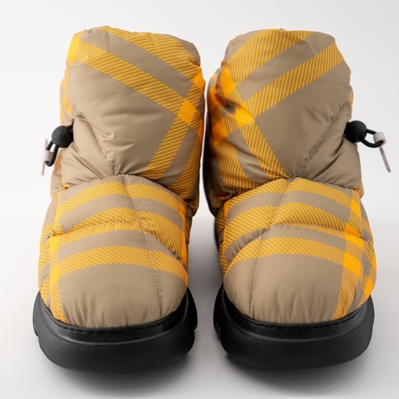 size 41eu 8us Burberry Pillow Boots Hunter Yellow Check Padded Drawstring - Picture 2 of 15
